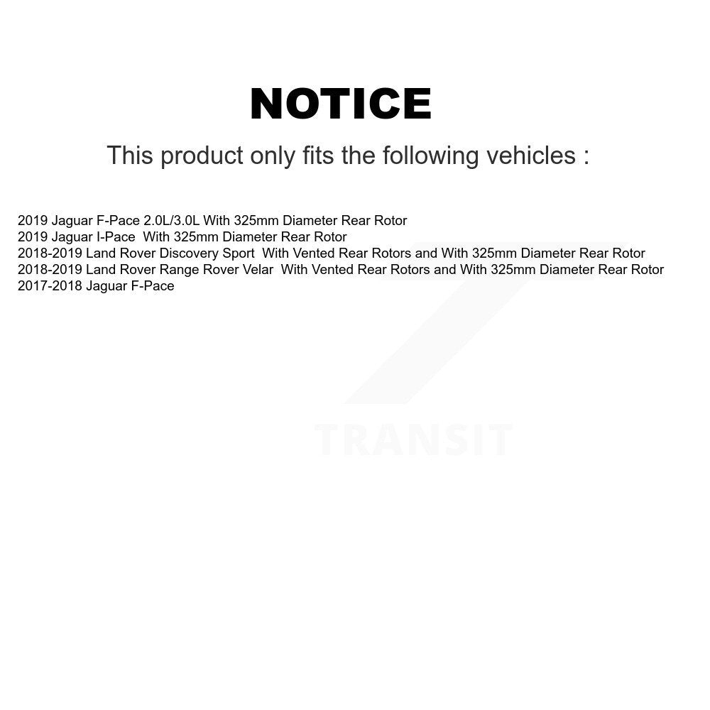 Rotor de frein à disque fendu percé à revêtement arrière (1 pièce seulement) pour Jaguar F-Pace