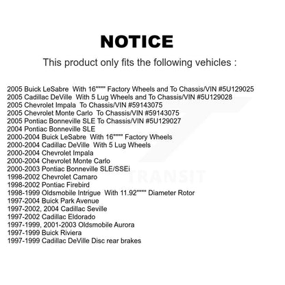 Rotor de frein à disque avant, pour Chevrolet Impala Buick LeSabre Cadillac DeVille Mont