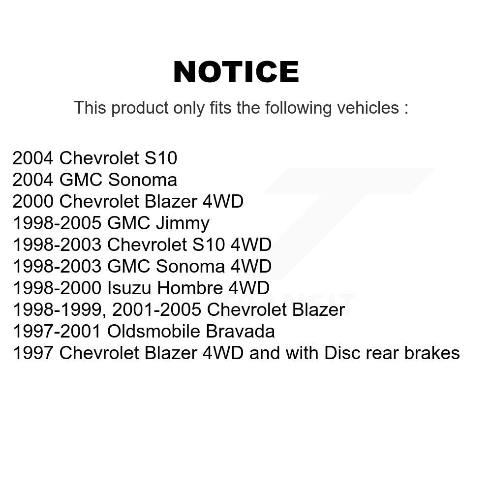 Rotor de frein à disque avant, pour Chevrolet GMC Blazer S10 Jimmy Sonoma Isuzu Hombre
