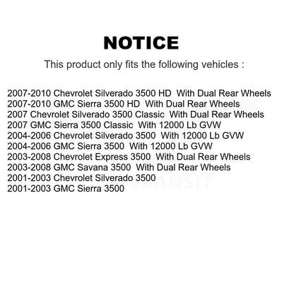 Rotor de frein à disque arrière, pour Chevrolet GMC Express 3500 Savana Sierra Silverado HD