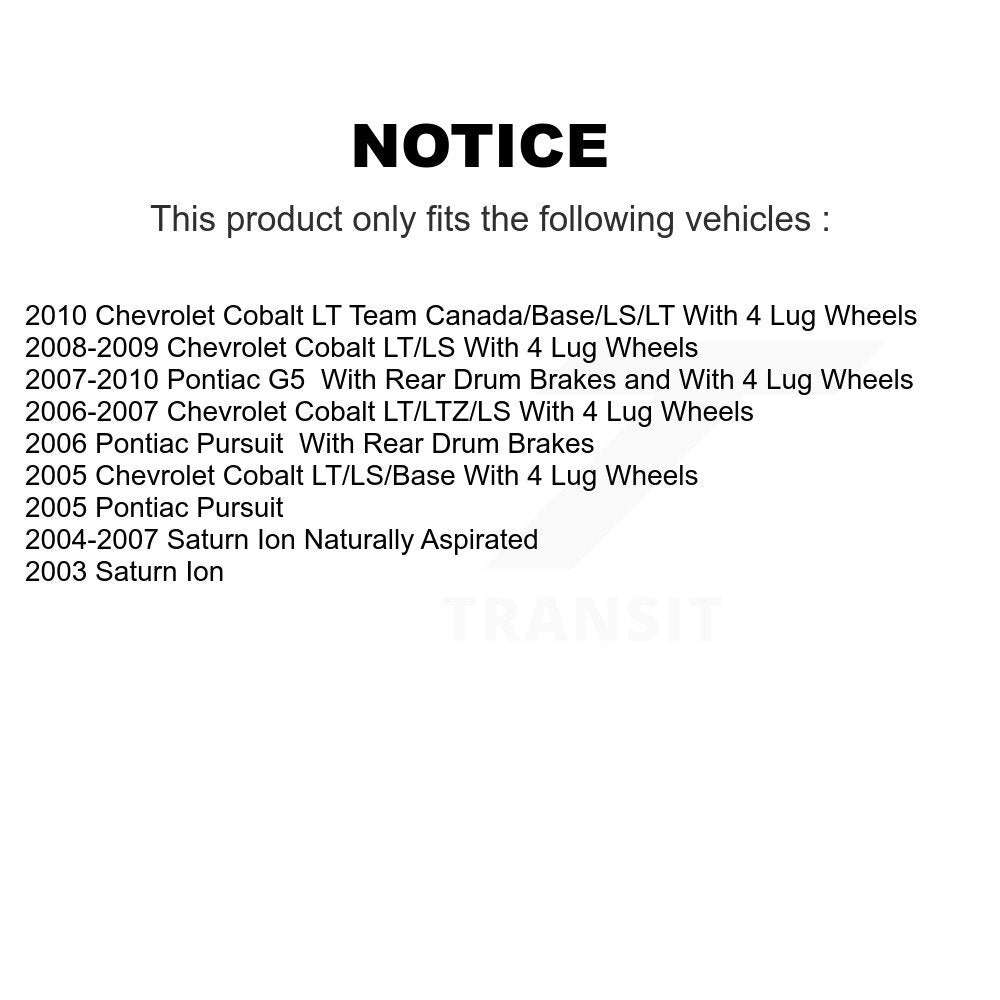Rotor de frein à disque avant, pour Chevrolet Cobalt Pontiac G5 Saturn Ion Pursuit
