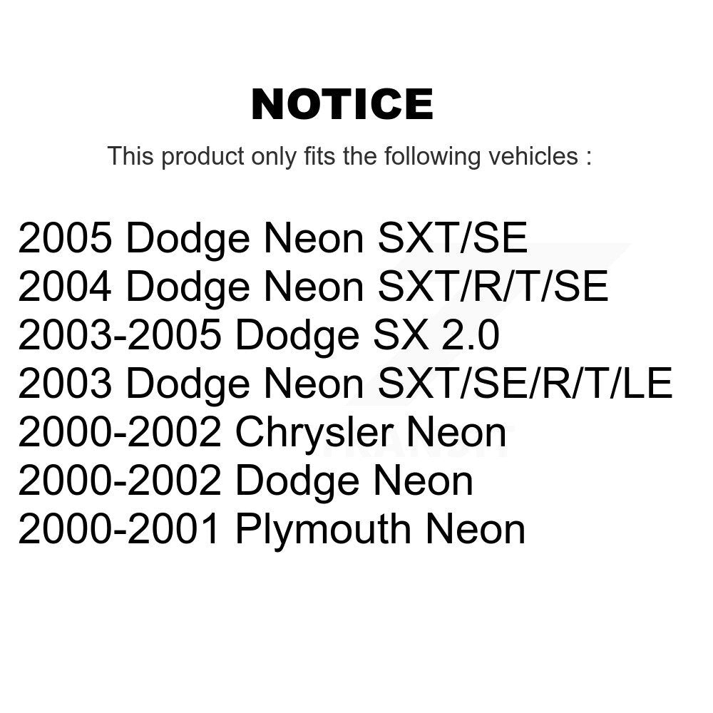 Rotor de frein à disque avant pour néon Dodge Chrysler Plymouth SX 2.0 GCR-76912