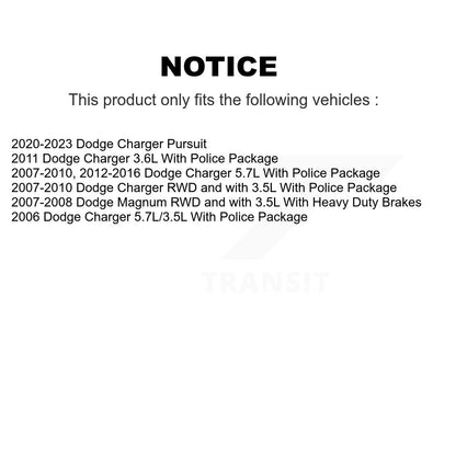 Rotor de frein à disque arrière pour Dodge Charger Magnum GCR-780395