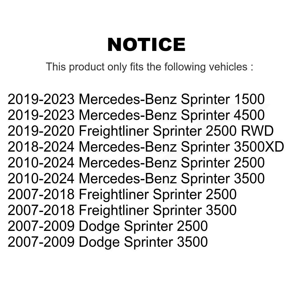Rotor de frein à disque avant, pour mercedes-benz Sprinter 2500 3500 Dodge 4500 3500XD