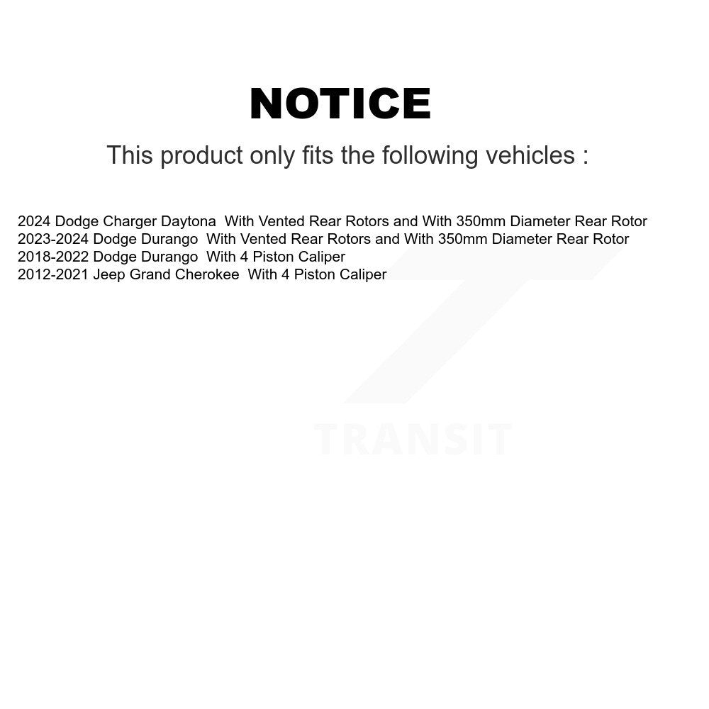 Rotor de frein à disque arrière pour Jeep Grand Cherokee Dodge Durango GCR-780961
