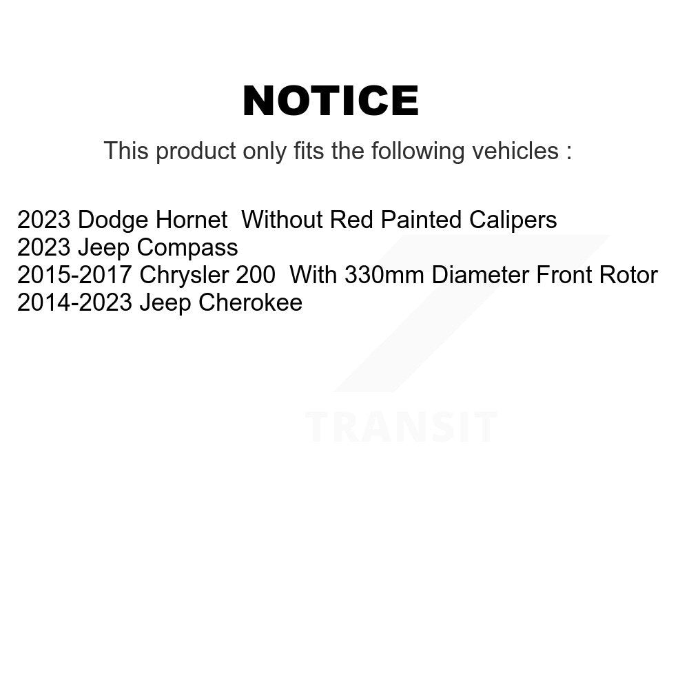 Rotor de frein à disque avant, pour Jeep Cherokee Chrysler 200 Dodge Hornet GCR-781768
