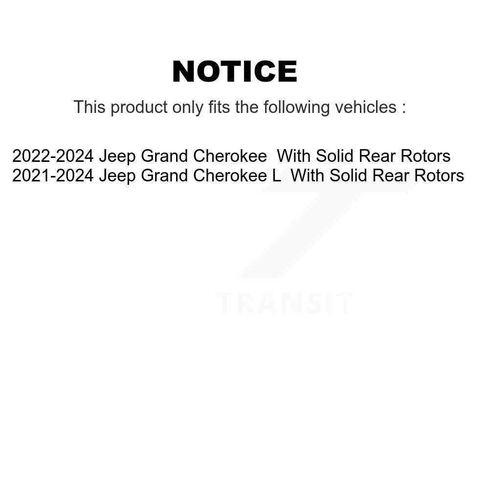 Rotor de frein à disque arrière pour Jeep Grand Cherokee L avec rotors solides GCR-782869