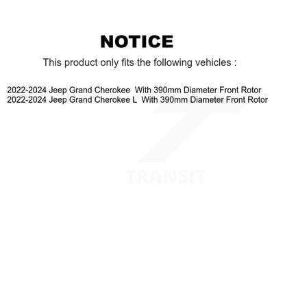 Rotor de frein à disque avant pour Jeep Grand Cherokee L avec diamètre 390mm GCR-782871