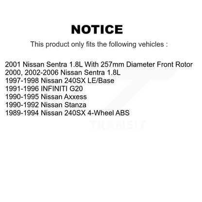 Rotor de frein à disque avant, pour Nissan Sentra 240SX Axxess Stanza INFINITI G20
