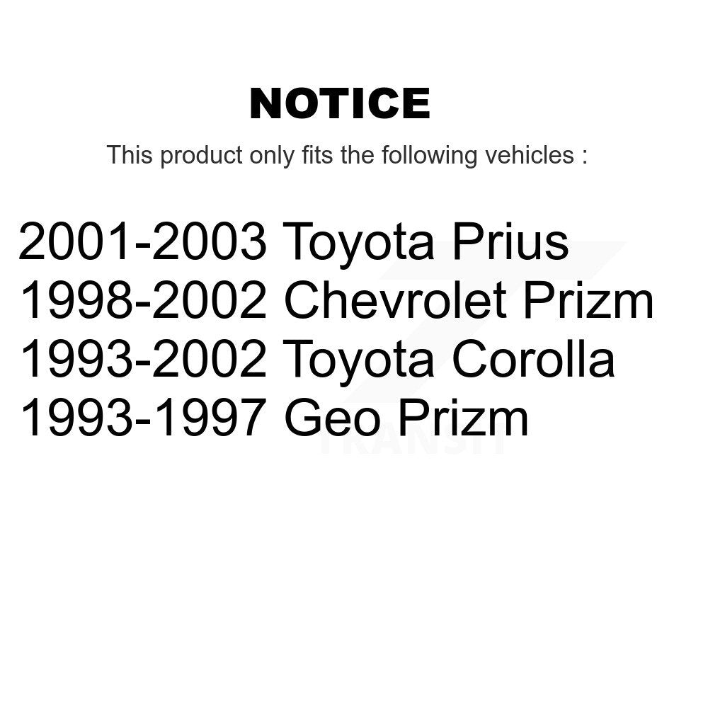 Rotor de frein à disque avant, pour Toyota Corolla Prius Prizm Chevrolet Geo GCR-96354