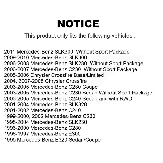 Rotor de frein à disque arrière, pour mercedes-benz C230 Chrysler Crossfire C240 SLK230 C28