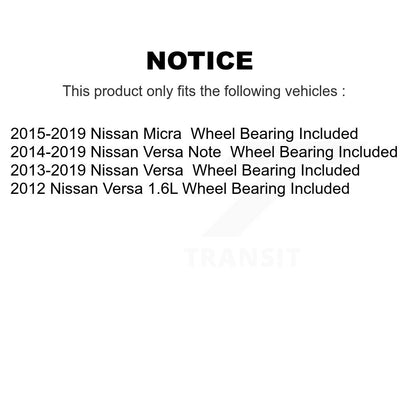 Ensemble de moyeu de frein à tambour à revêtement arrière, pour Nissan Micra Versa Note GCR-97836C