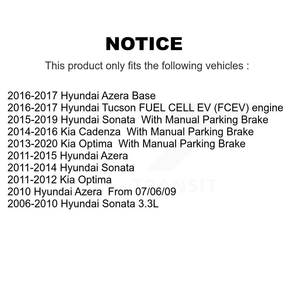 Rotor de frein à disque arrière, pour Hyundai Sonata Tucson Kia Optima Cadenza Azera