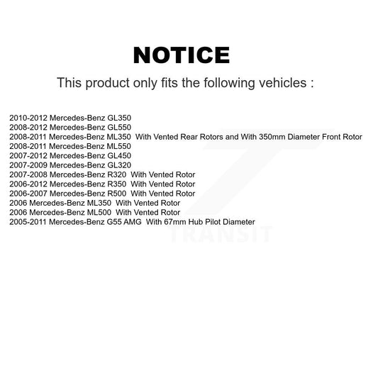 Rotor de frein à disque arrière, pour mercedes-benz ML350 GL350 R350 GL320 GL450 GL550 ML55