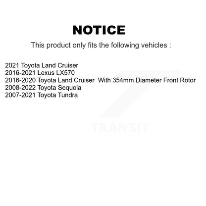 Rotor de frein à disque avant, pour Toyota Tundra Sequoia Lexus LX570 Land Cruiser