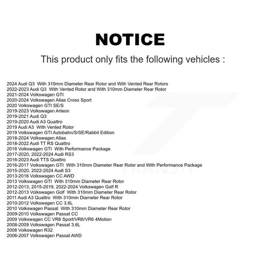 Rotor de frein à disque arrière, pour Volkswagen Atlas Audi Q3 GTI Cross Sport Golf R Passa