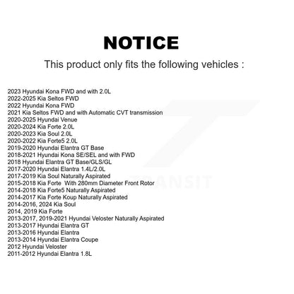 Rotor de frein à disque avant, pour Hyundai Elantra Kia Kona Forte Soul GT Venue Seltos