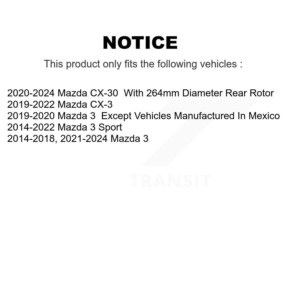 Rotor de frein à disque arrière pour Mazda 3 CX-30 Sport CX-3 GCR-981500