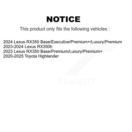 Rotor de frein à disque avant, pour Toyota Highlander Lexus RX350 RX350h GCR-982707