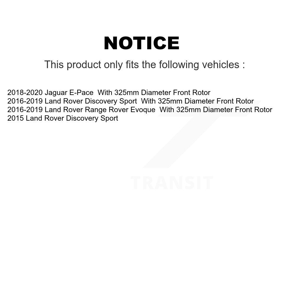 Rotor de frein à disque avant, pour Land Rover Discovery Sport Range Evoque Jaguar e-pac