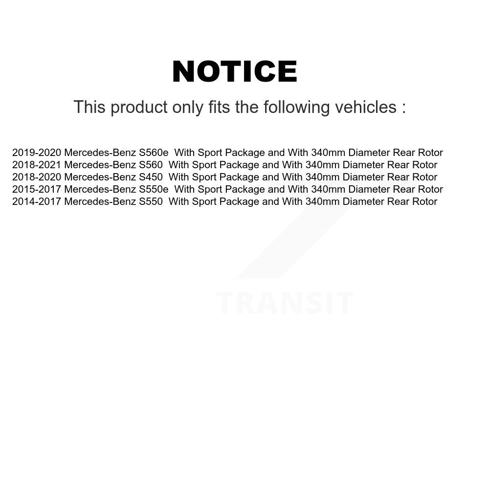 Rotor de frein à disque enrobé arrière (1 pièce seulement) pour Mercedes-Benz S550 S560 S450