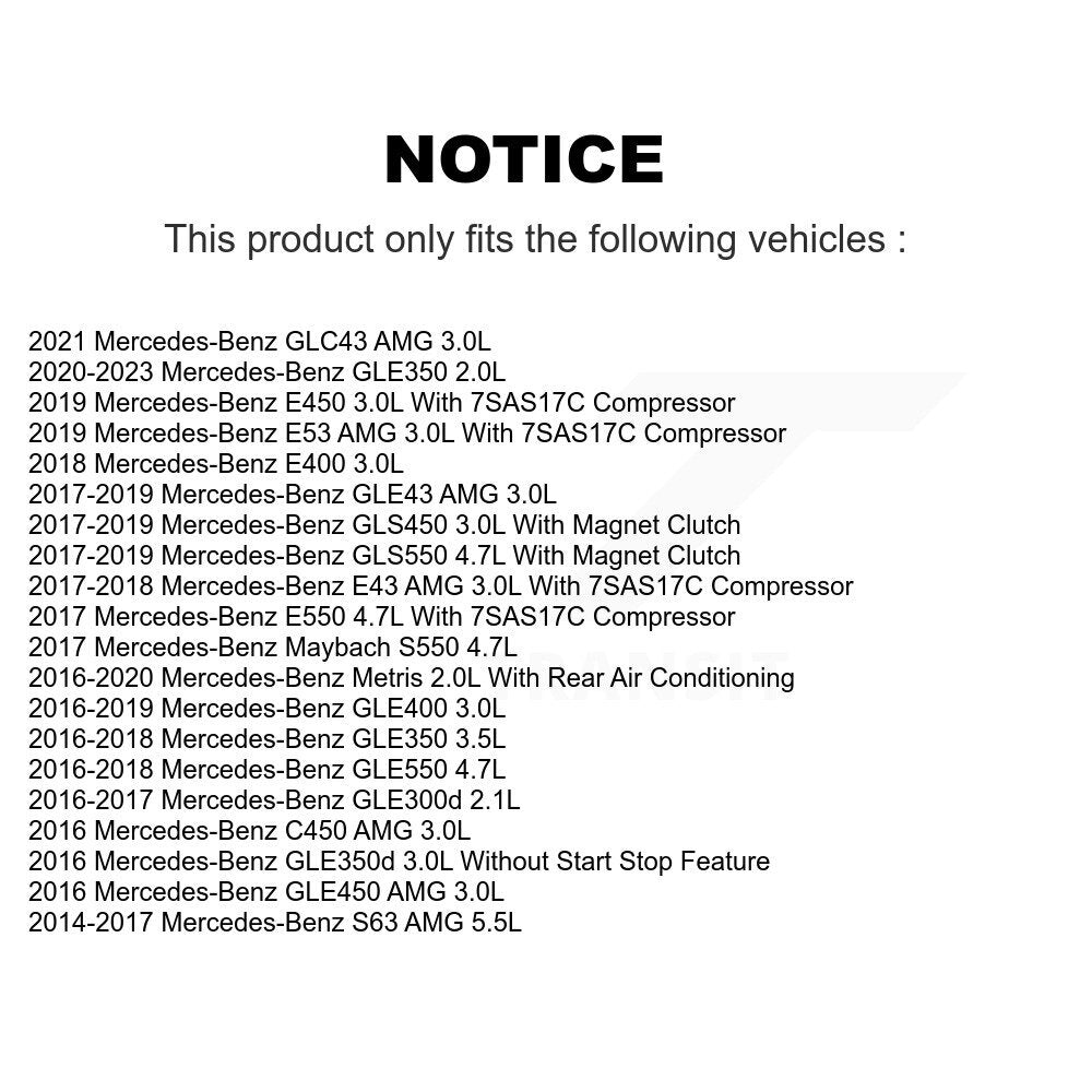 Compresseur AC pour Mercedes-Benz GLE350 GLE400 Metris GLE43 AMG E400 GLS450 E450