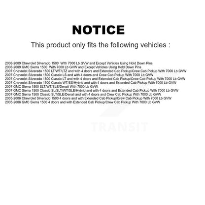 Paire de cylindres de roue de frein à tambour arrière, pour Chevrolet GMC Silverado 1500 Sierra