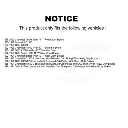 Paire de cylindres de roue de frein à tambour arrière, pour Chevrolet K1500 GMC C1500 Tahoe Yukon