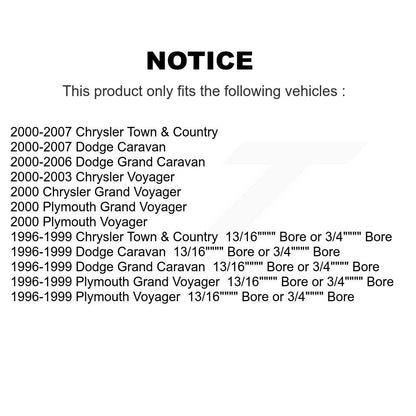 Paire de cylindres de roue de frein à tambour arrière, pour Dodge Caravan Grand Chrysler Town &