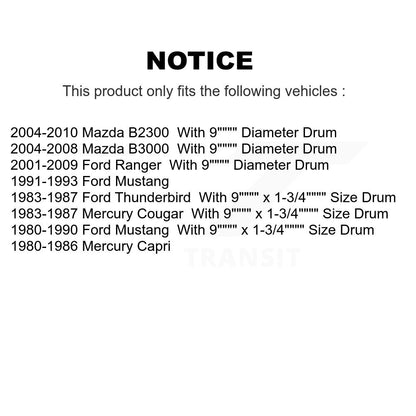 Paire de cylindres de roue de frein à tambour arrière, pour Ford Ranger Mustang Mazda B2300 B3000