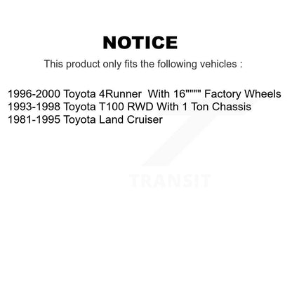 Paire de cylindres de roue de frein à tambour arrière, pour Toyota 4Runner Land Cruiser T100