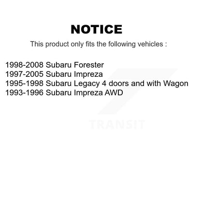Paire de cylindres de roue de frein à tambour arrière, pour Subaru Forester Impreza Legacy