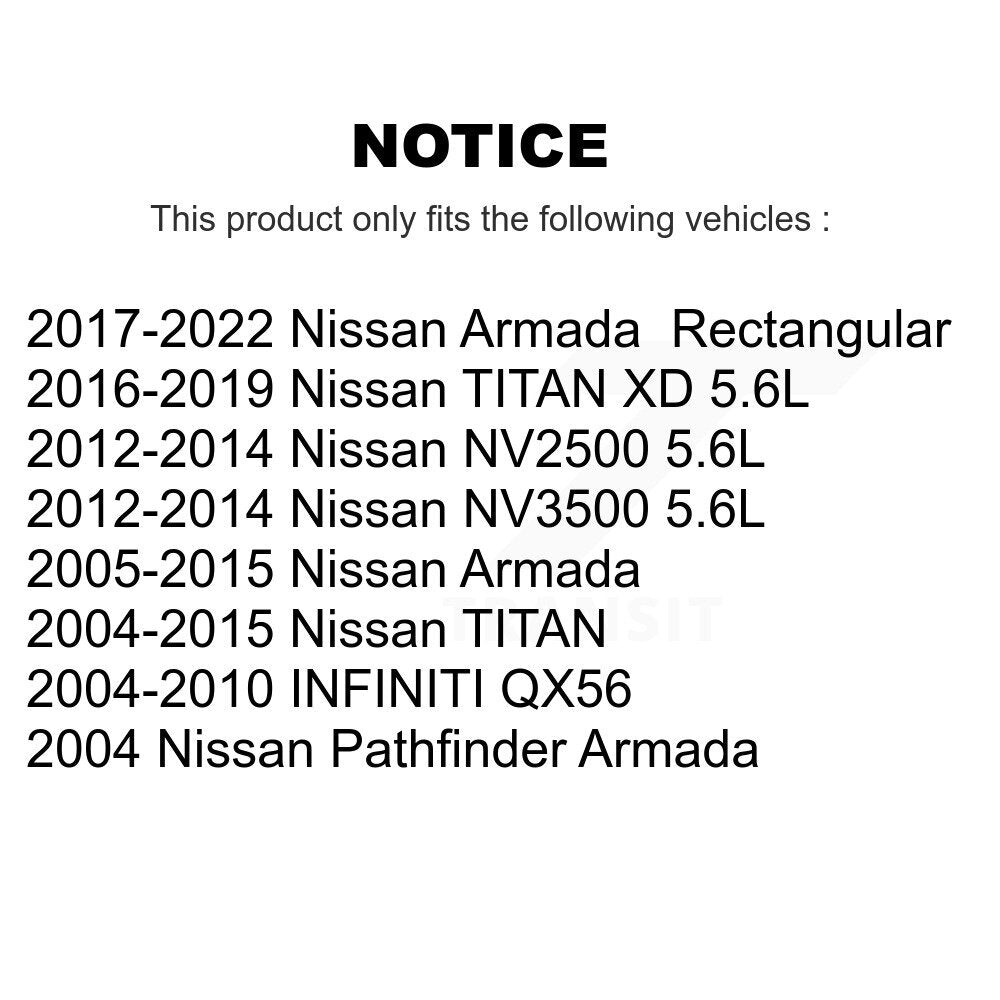 Filtre à air d'habitacle (paquet de 6) pour Nissan TITAN Armada XD NV2500 INFINITI QX56 NV350