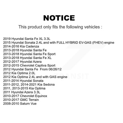 Filtre à air d'habitacle (paquet de 12) pour Hyundai Santa Fe Sport Chevrolet Equinox GMC Kia