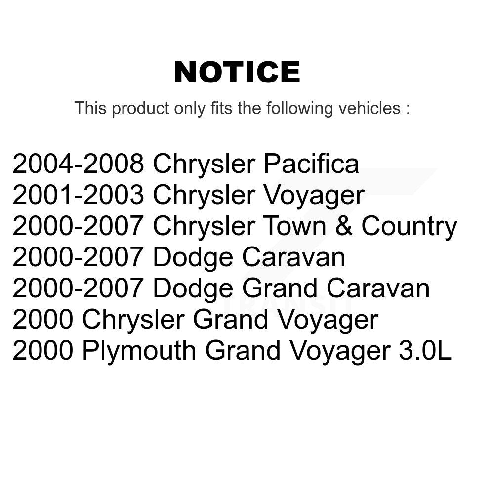 Filtre à air d'habitacle (paquet de 12) pour Dodge Grand Caravan Chrysler Pacifica Town &