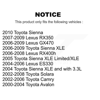 Filtre à air d'habitacle (paquet de 12) pour Toyota Sienna Camry Lexus RX350 Solara RX400h