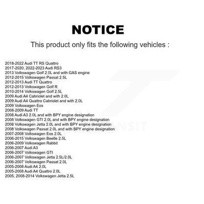 Filtre à huile à cartouche moteur (paquet de 2) pour Volkswagen Jetta Passat Golf Audi A4 A