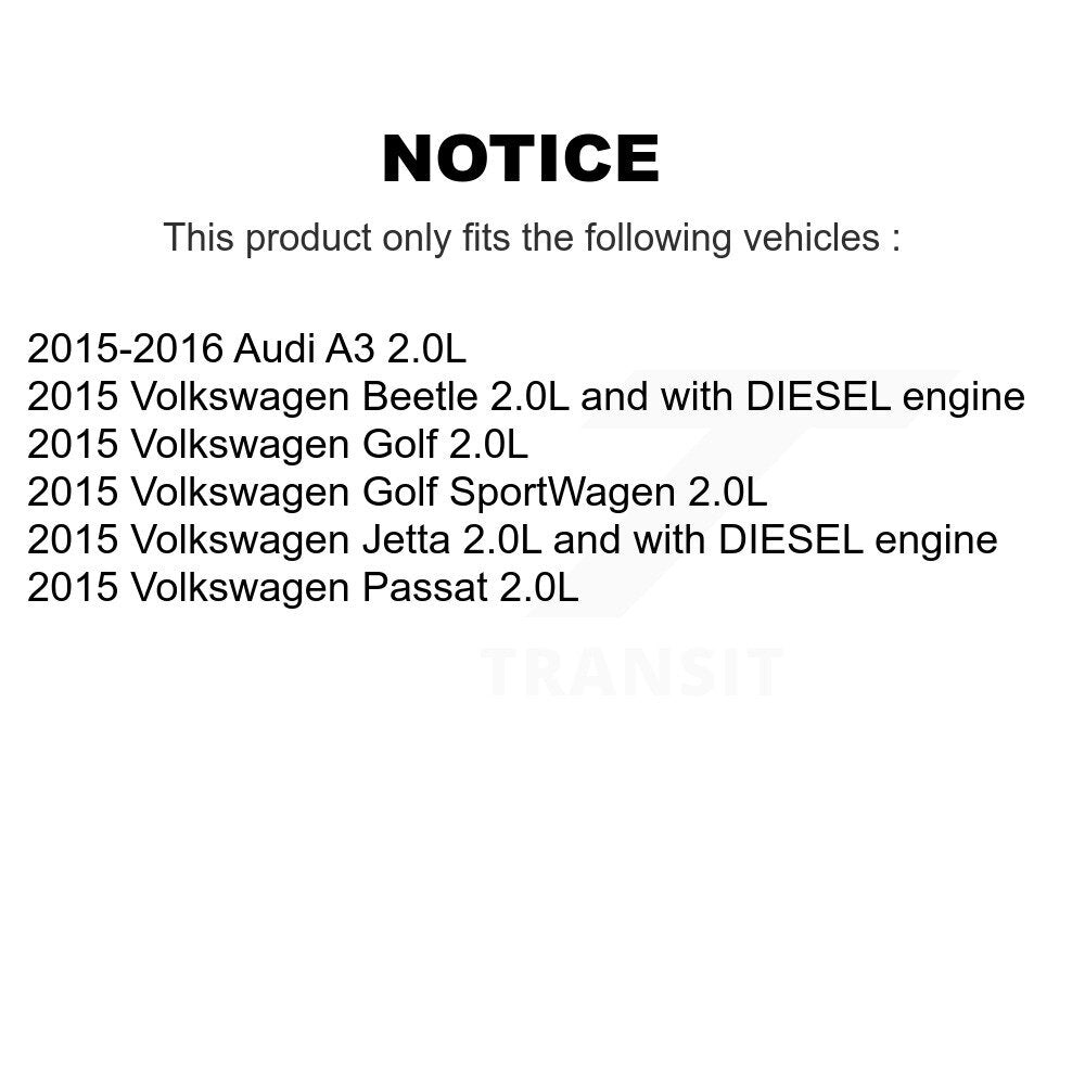 Filtre à huile à cartouche moteur (paquet de 2) pour Volkswagen Jetta Golf Passat SportWage