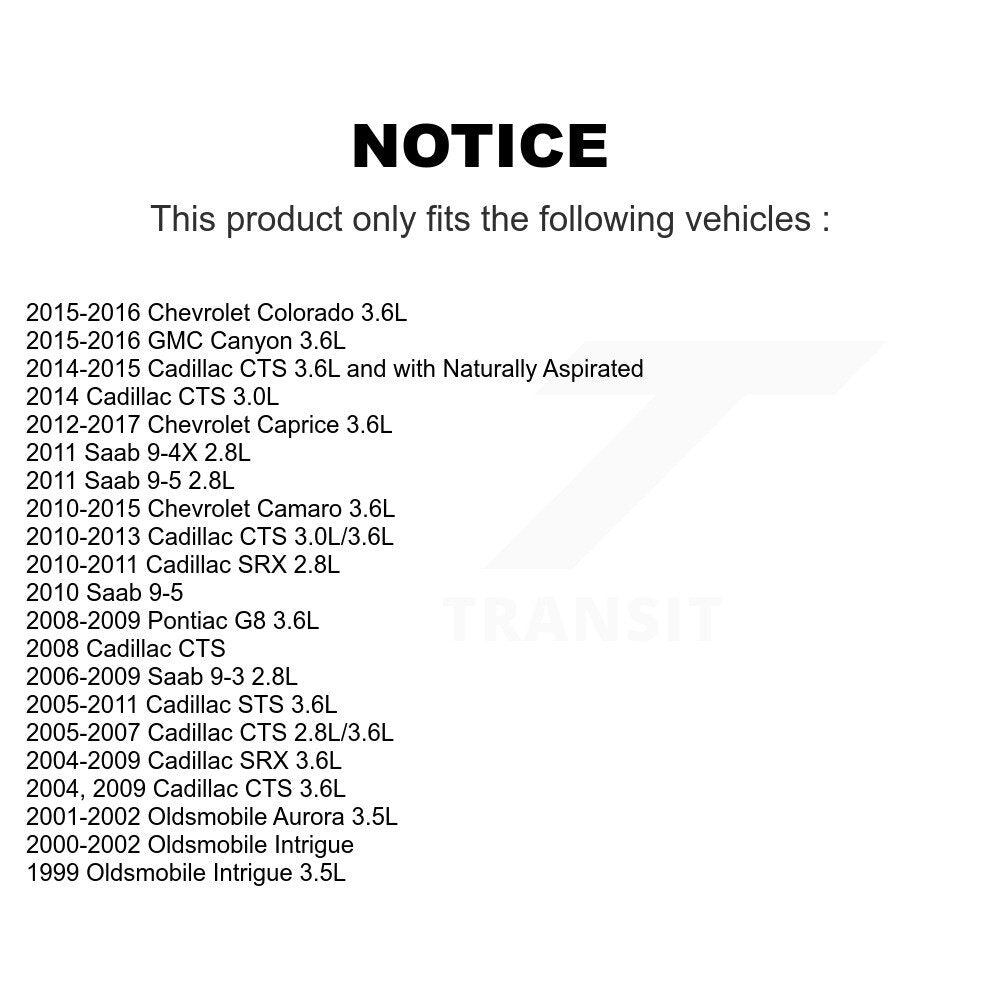 Filtre à huile à cartouche moteur (paquet de 2) pour Cadillac Chevrolet CTS Camaro Colorado