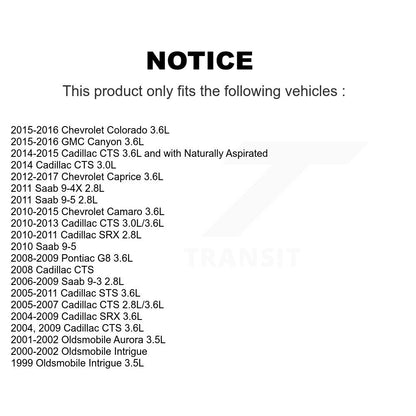 Filtre à huile à cartouche moteur (paquet de 2) pour Cadillac Chevrolet CTS Camaro Colorado