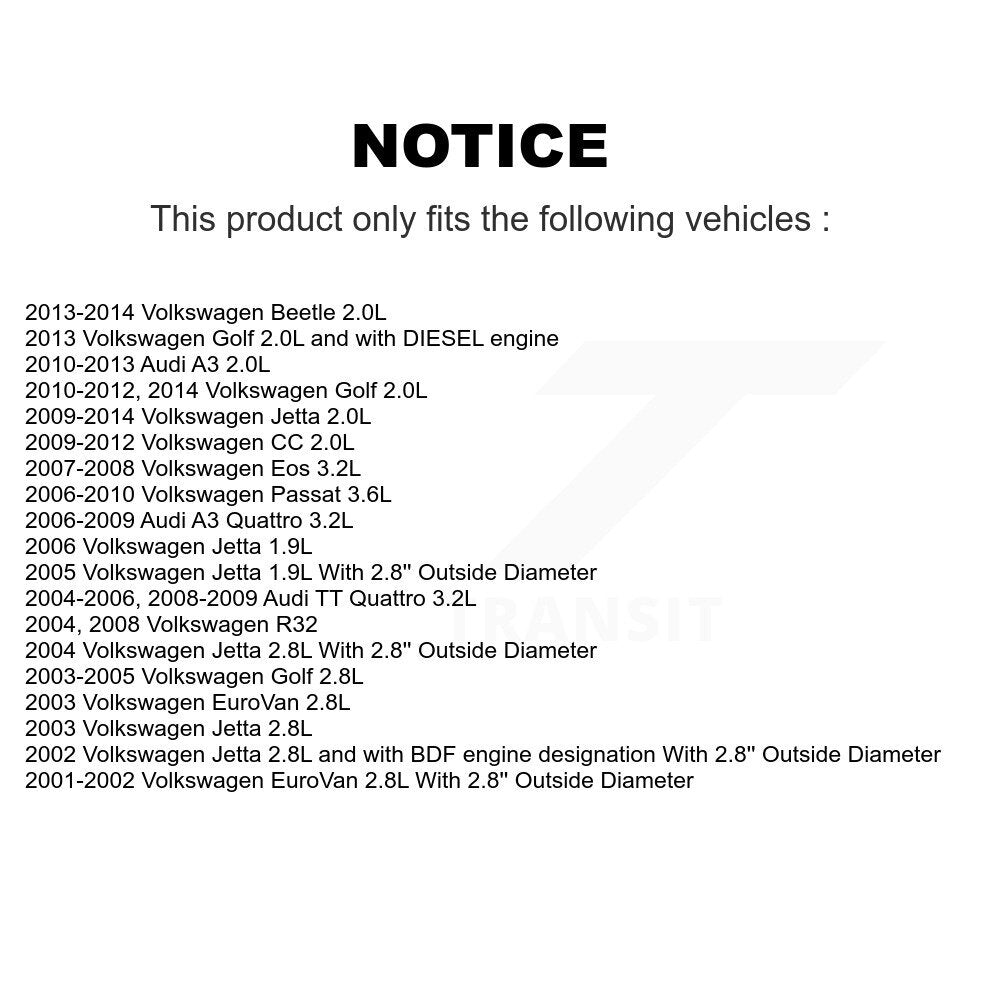 Filtre à huile à cartouche moteur (paquet de 2) pour Volkswagen Jetta Golf Passat Audi CC A
