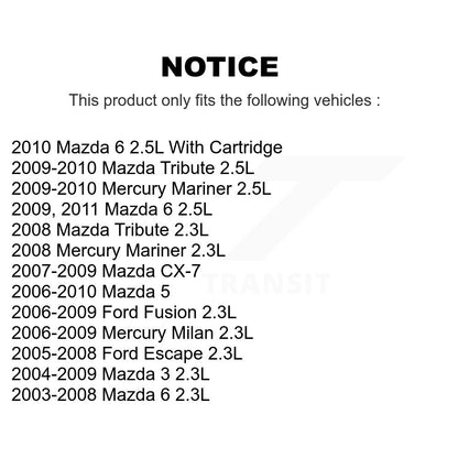 Filtre à huile à cartouche moteur (paquet de 2) pour Mazda Ford 3 Escape 6 5 Fusion CX-7