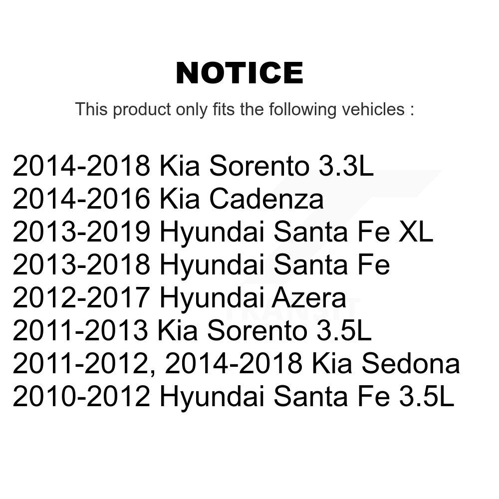 Filtre à huile à cartouche moteur (paquet de 2) pour Kia Sorento Hyundai Santa Fe Sedona XL