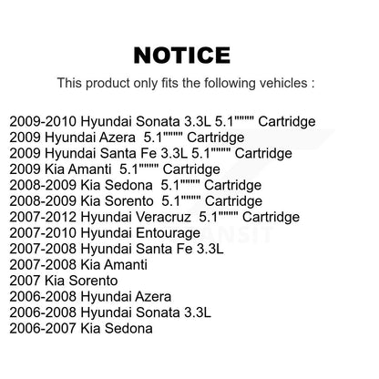 Filtre à huile à cartouche moteur (paquet de 2) pour Hyundai Santa Fe Sonata Kia Veracruz