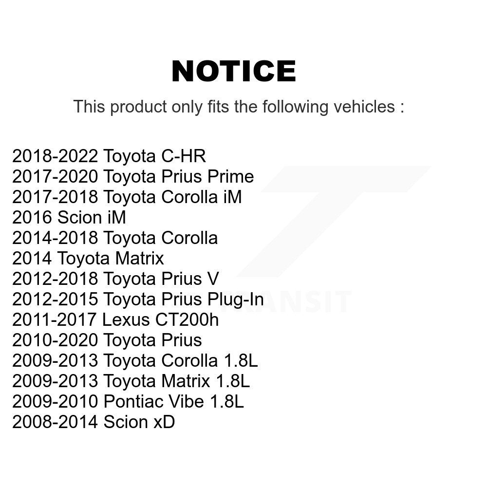 Filtre à huile à cartouche moteur (paquet de 5) pour Toyota Corolla Matrix C-HR Prius Vibe