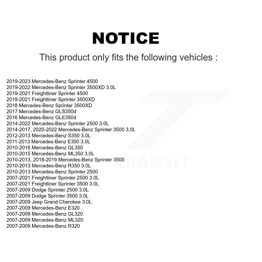 Filtre à huile à cartouche moteur (paquet de 10) pour Mercedes-Benz Sprinter 2500 ML350 350