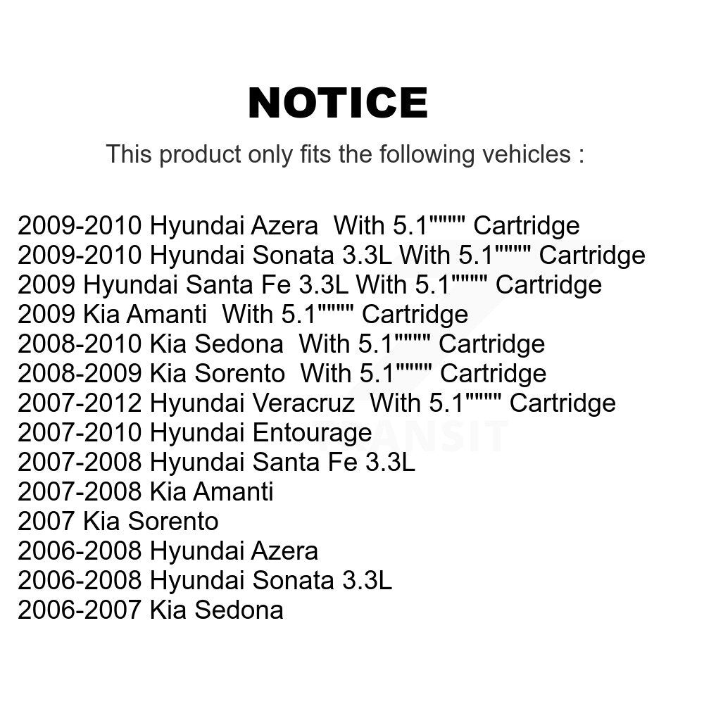 Filtre à huile à cartouche moteur (paquet de 9) pour Hyundai Santa Fe Sonata Kia Veracruz