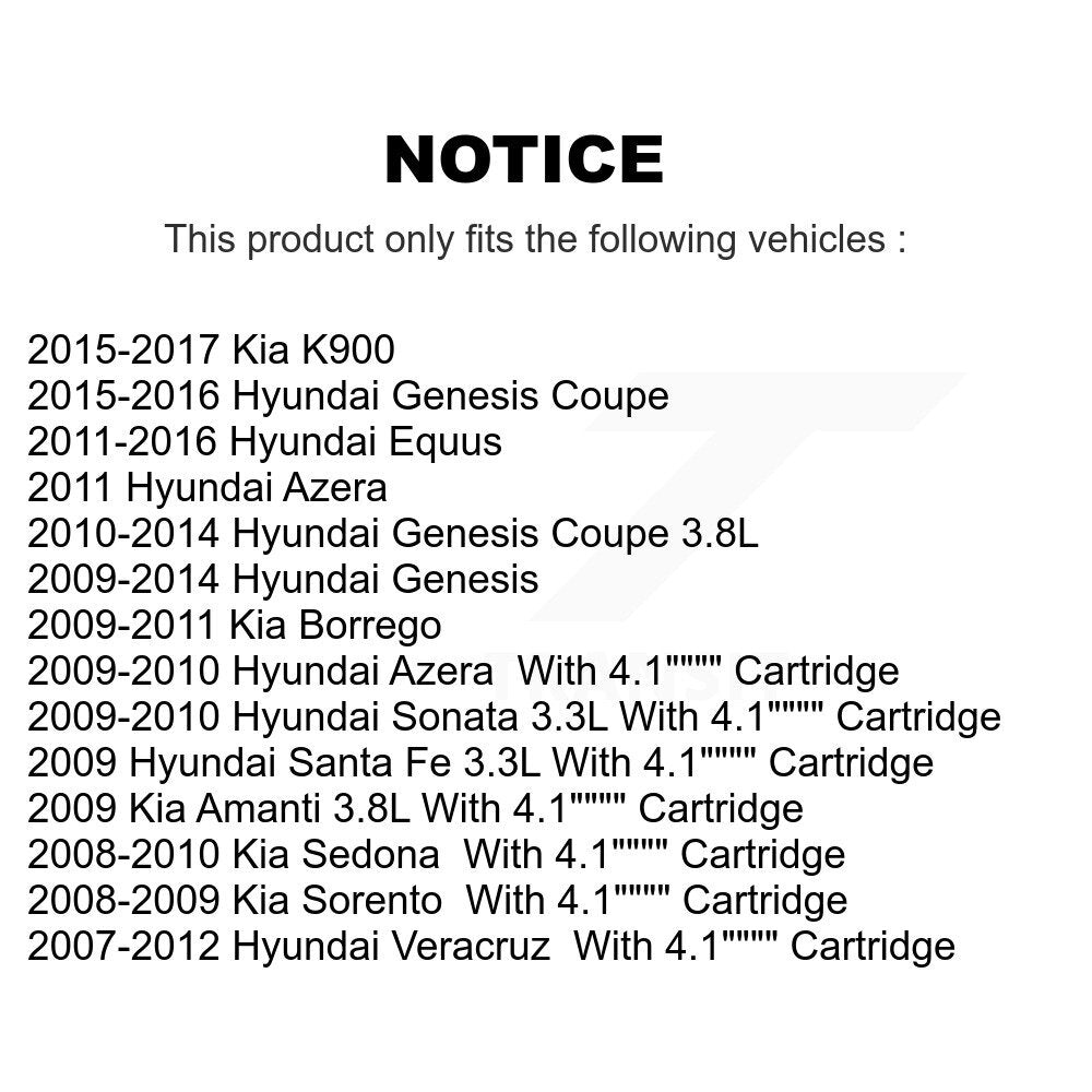 Filtre à huile à cartouche moteur (paquet de 9) pour Hyundai Santa Fe Genesis Coupé Sonata