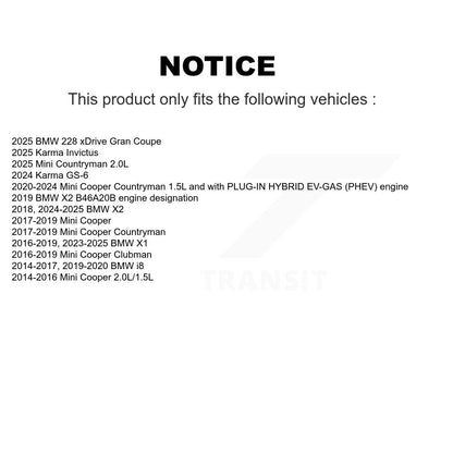 Filtre à huile à cartouche moteur (paquet de 4) pour Mini BMW X1 Cooper Countryman X2 i8 22