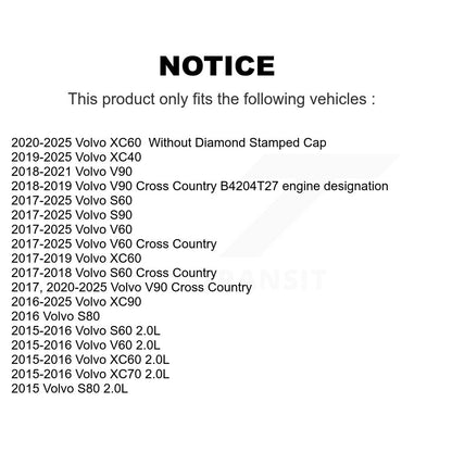 Filtre à huile à cartouche moteur (paquet de 4) pour Volvo XC60 XC90 XC40 S60 V60 Cross V90
